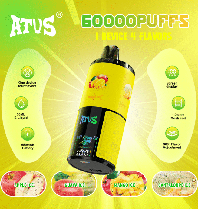 ATVS 60000 Puffs Disposable Vape - Rechargeable Verified Big Cloud - Image 5