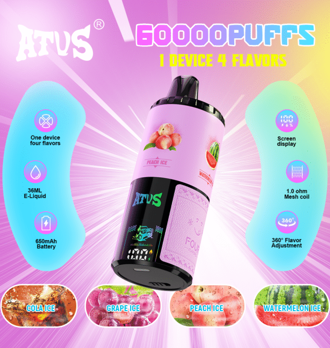 ATVS 60000 Puffs Disposable Vape - Rechargeable Verified Big Cloud - Image 2