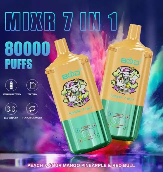 BOOD MIXR 80K Puffs 7-in-1 Flavors Rechargeable Vape - Image 2