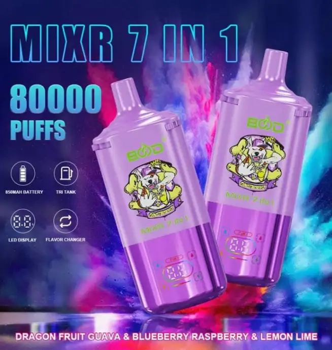 BOOD MIXR 80K Puffs 7-in-1 Flavors Rechargeable Vape - Image 9