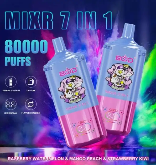 BOOD MIXR 80K Puffs 7-in-1 Flavors Rechargeable Vape
