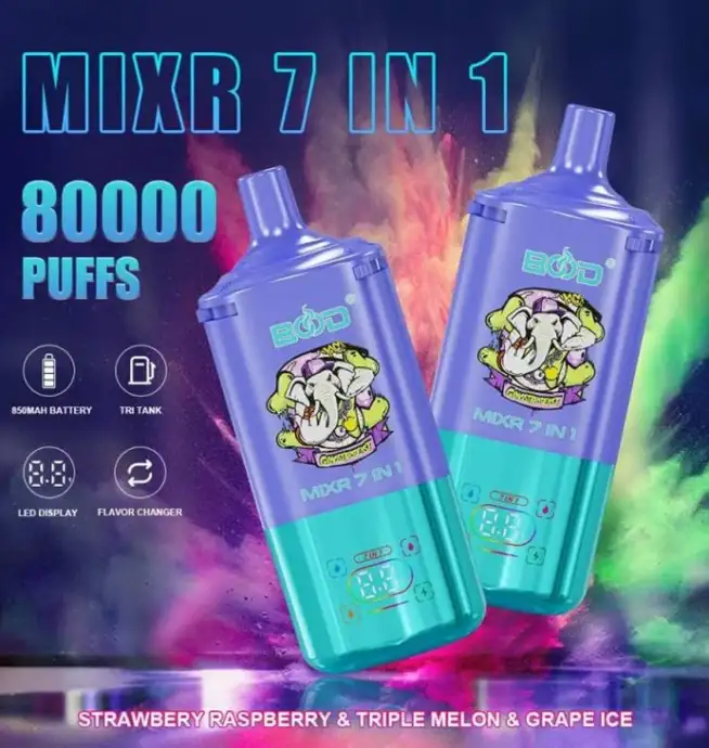 BOOD MIXR 80K Puffs 7-in-1 Flavors Rechargeable Vape - Image 3