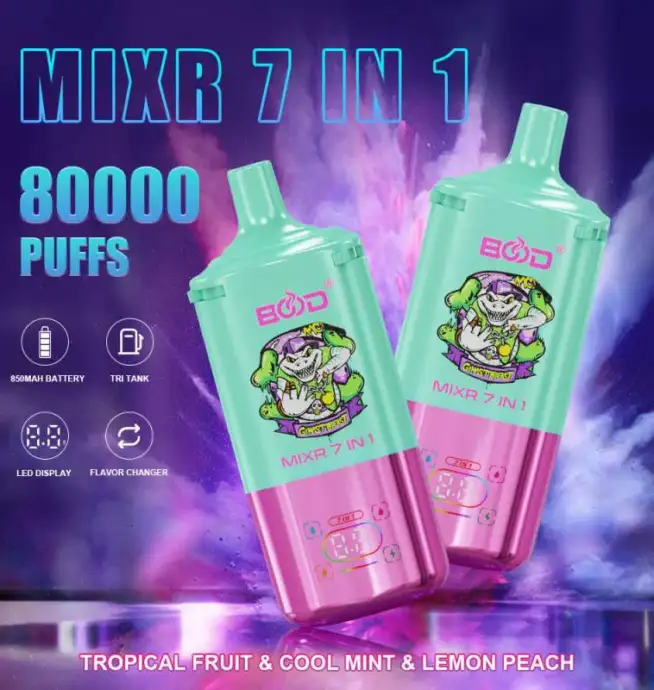 BOOD MIXR 80K Puffs 7-in-1 Flavors Rechargeable Vape - Image 4