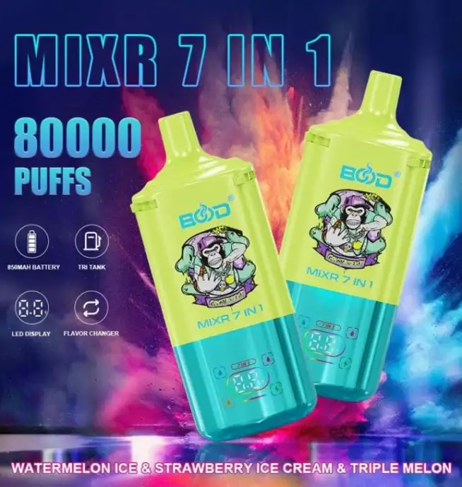 BOOD MIXR 80K Puffs 7-in-1 Flavors Rechargeable Vape - Image 6
