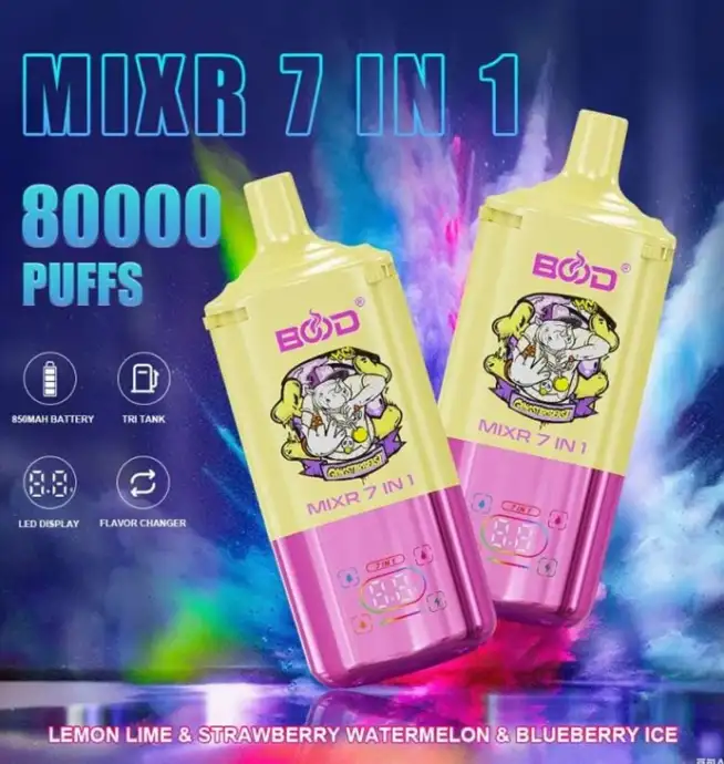 BOOD MIXR 80K Puffs 7-in-1 Flavors Rechargeable Vape - Image 7