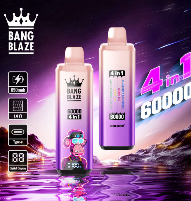 Bang Blaze 60000 Puffs Disposable Vape Rechargeable 4-in-1 Flavors