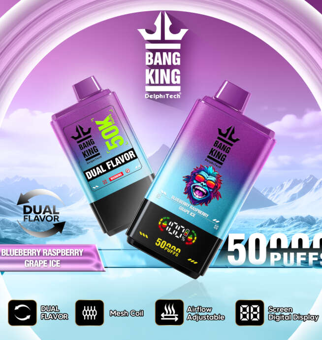 Bang King 50000 Puffs Disposable Vape Double Taste LCD Display