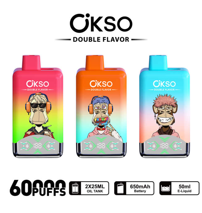 OKSO Double Flavor 60K Puffs Rechargeable Vape