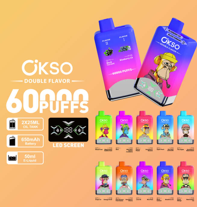 OKSO Double Flavor 60K Puffs Rechargeable Vape - Image 2