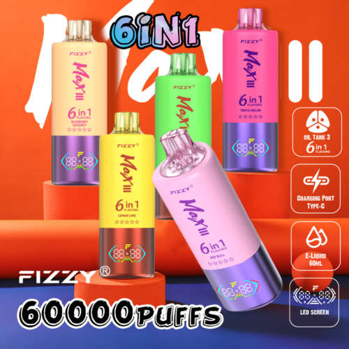 Fizzy 6-in-1 60000 Puffs Rechargeable Vape