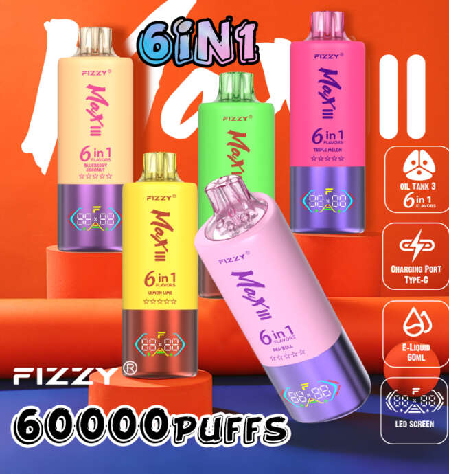 Fizzy 6-in-1 60000 Puffs Rechargeable Vape