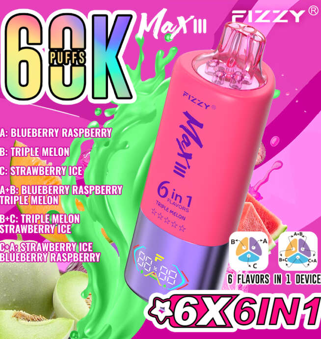 Fizzy 6-in-1 60000 Puffs Rechargeable Vape - Image 2