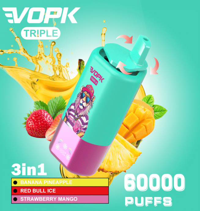 VOPK-TRIPE 60K Puffs 3 Flavors Vape with Display - Image 2