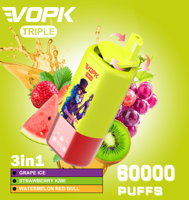 VOPK-TRIPE 60K Puffs 3 Flavors Vape with Display - Image 9