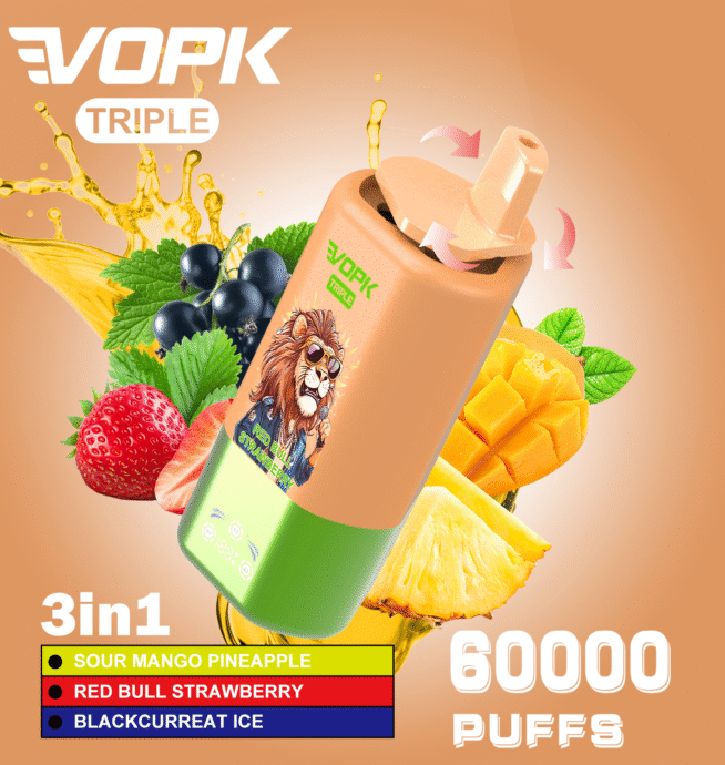 VOPK-TRIPE 60K Puffs 3 Flavors Vape with Display - Image 7