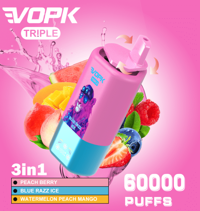 VOPK-TRIPE 60K Puffs 3 Flavors Vape with Display - Image 6