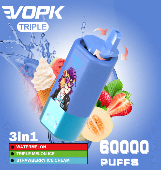VOPK-TRIPE 60K Puffs 3 Flavors Vape with Display - Image 4