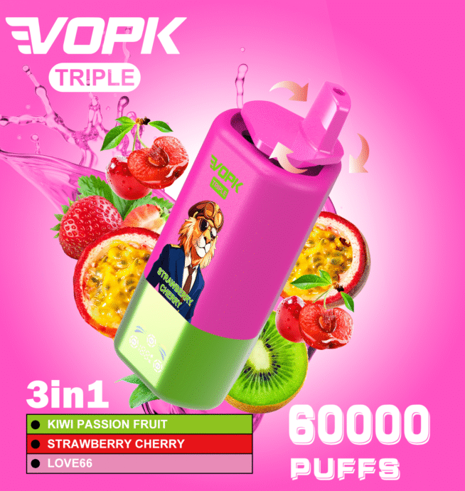 VOPK-TRIPE 60K Puffs 3 Flavors Vape with Display - Image 3