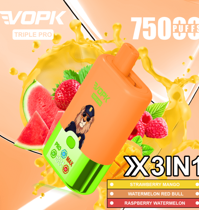 VOPK Triple Pro 75K Puffs 3-Tank Vape - Image 7