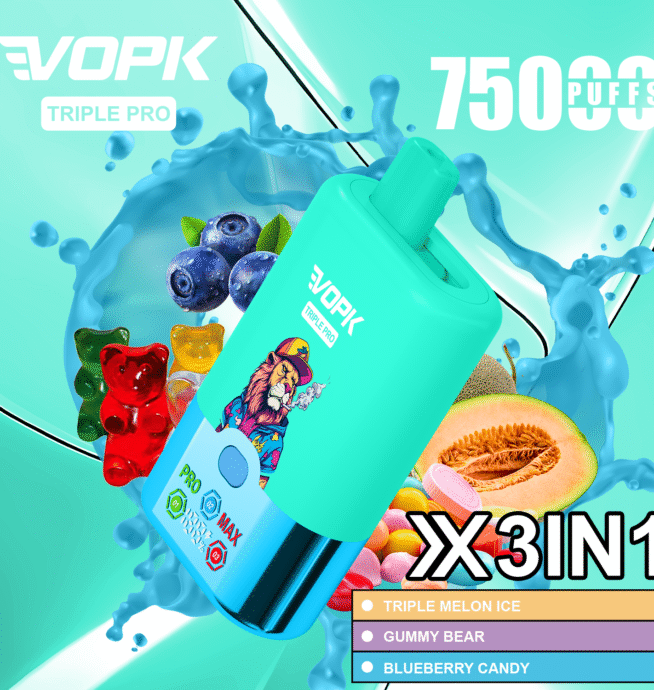 VOPK Triple Pro 75K Puffs 3-Tank Vape - Image 6