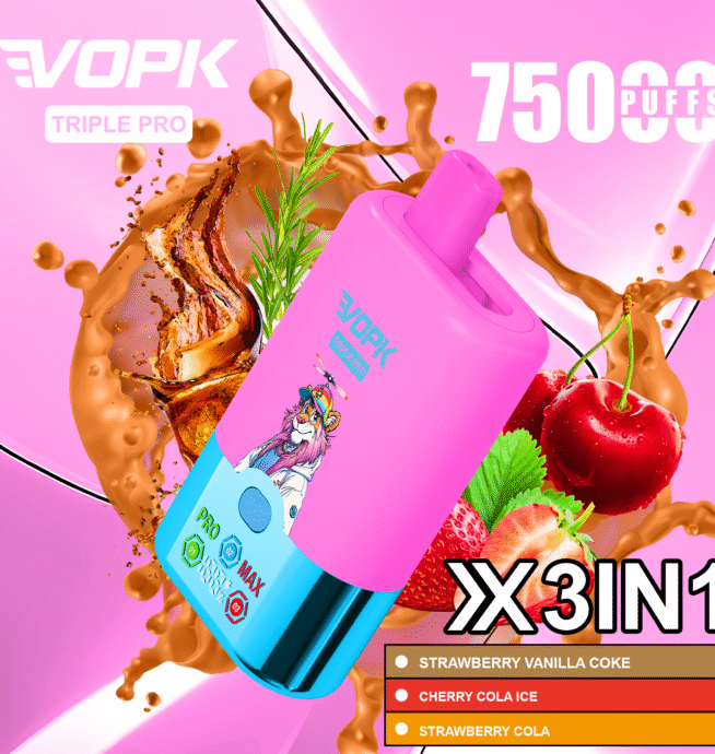 VOPK Triple Pro 75K Puffs 3-Tank Vape - Image 5