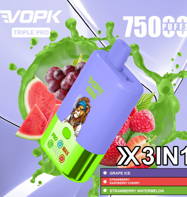 VOPK Triple Pro 75K Puffs 3-Tank Vape - Image 4