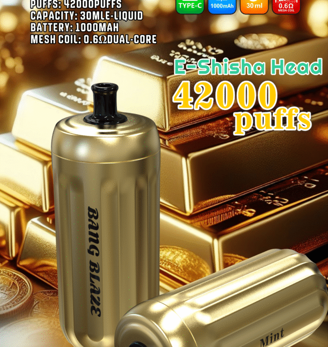 Bang E-Shisha Head 42000 Puffs Disposable Vape Gold - Image 4