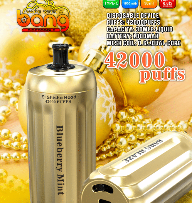 Bang E-Shisha Head 42000 Puffs Disposable Vape Gold - Image 3