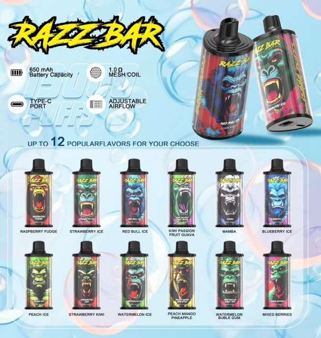 Razz bar 15000 Puffs 2%/5% Nicotine Vape - Image 2