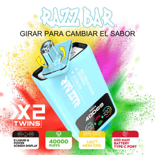Razz bar 40000 Puffs 2%/5% Nicotine Dual Tank