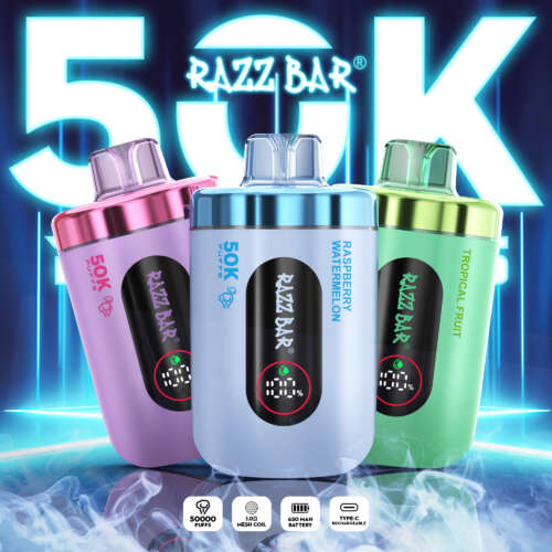 Razz bar 50K Puffs 16 Flavors 2%/5% Nicotine