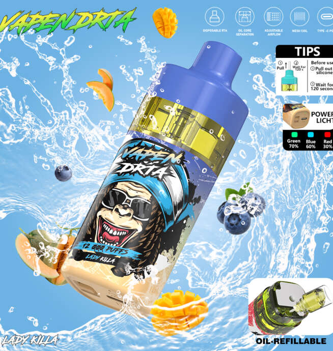 VAPEN DRTA 12000: 24ml Refillable 2%/5% Nicotine - Image 3