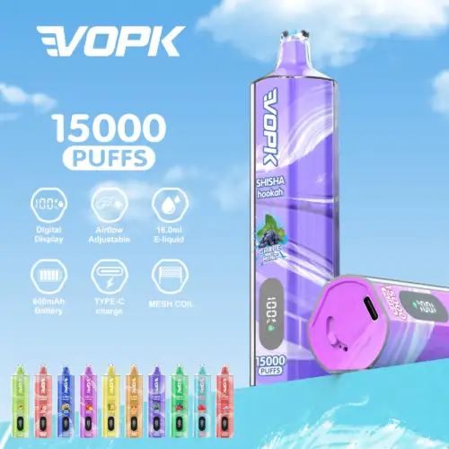 VOPK Shisha Hookah 15000 Puffs Disposable Vape DTL