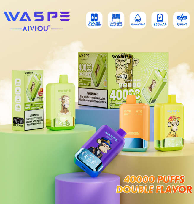 WASPE Double Flavor 40000 Puffs Rechargeable Vape